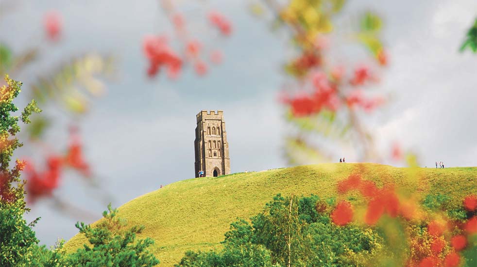 Glastonbury; Tor sunny